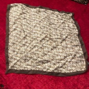 Coach signature silk scarf in brown and tan 21x21